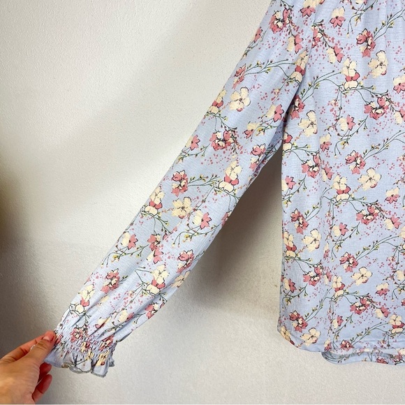 2/$25 MELLODAY Floral Lavender Purple Business Casual Feminine Pretty Blouse L - Picture 8 of 11